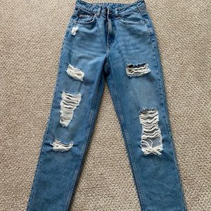 H&M high waisted mon ripped jean